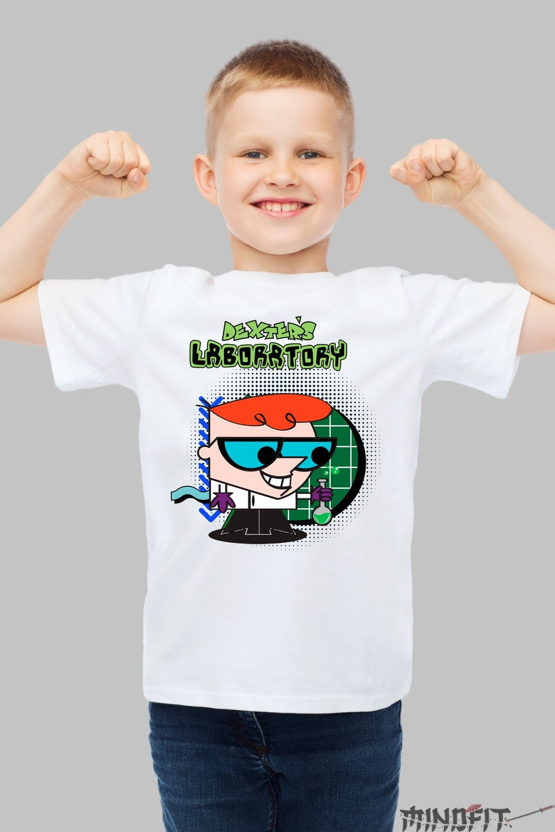 Tricou Dexter's Laboratory - Cartoon Network baiat alb