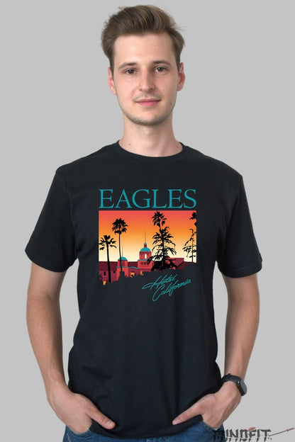 Tricou Eagles - Hotel California Sunset barbat negru