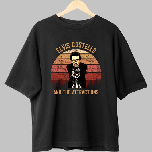 Tricou Elvis Costello - Retro Camera Vibe fata