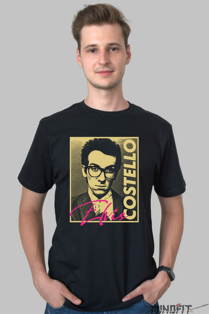 Tricou Elvis Costello - Retro Icon Touch barbat negru