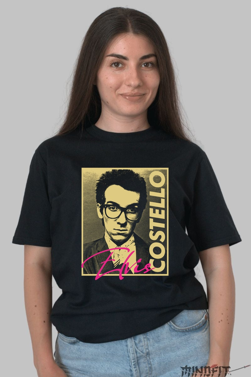 Tricou Elvis Costello - Retro Icon Touch dama negru