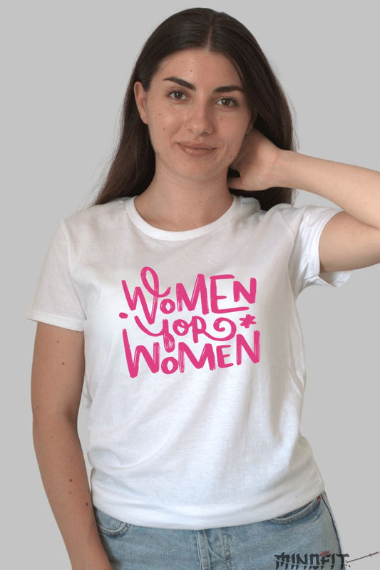 Tricou Empower - Women For Women Roz Dama Alb