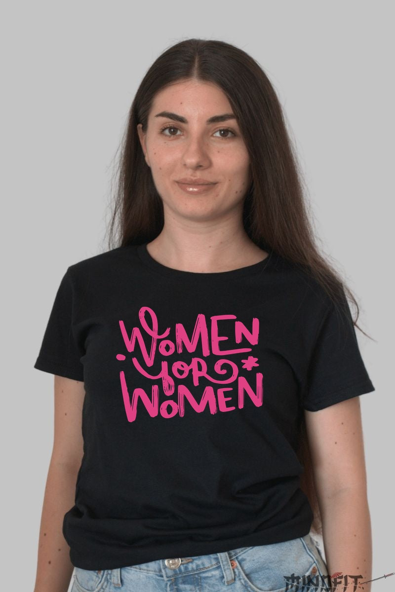 Tricou Empower - Women For Women Roz Dama Negru