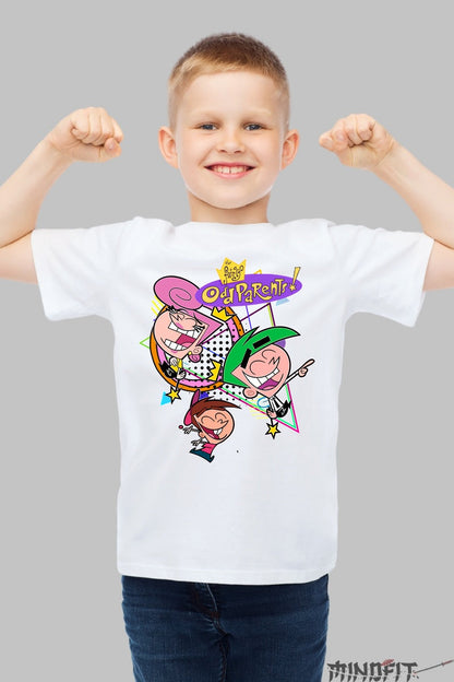 Tricou Fairly OddParents Party - Cartoon Network baiat alb