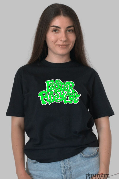 Tricou Faster Pussycat - Bold Neon Logo dama negru
