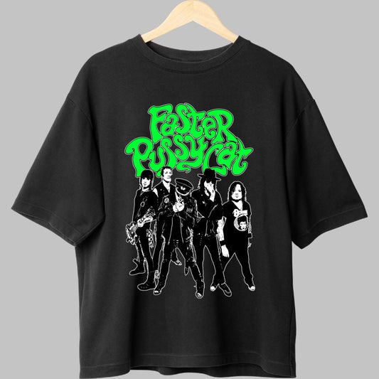 Tricou Faster Pussycat - Rock Glam Anii -80 fata
