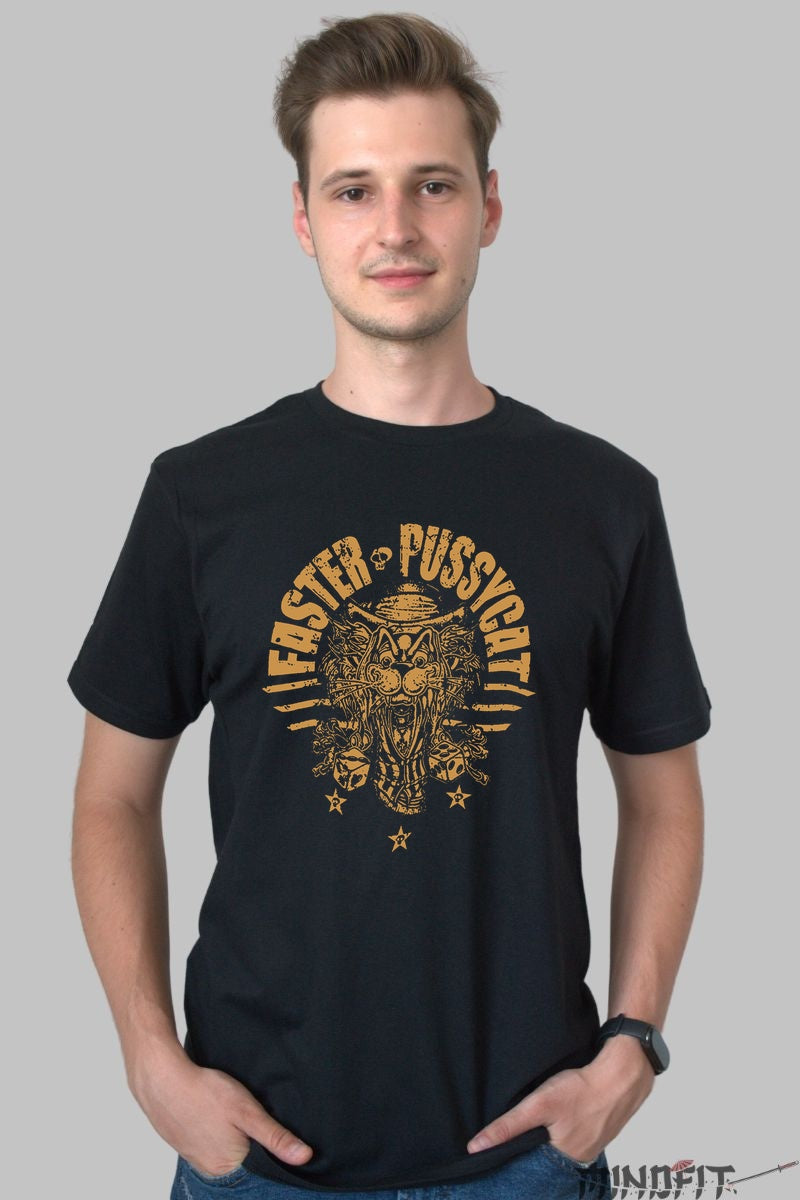 Tricou Faster Pussycat - Wild Rock Vibes barbat negru