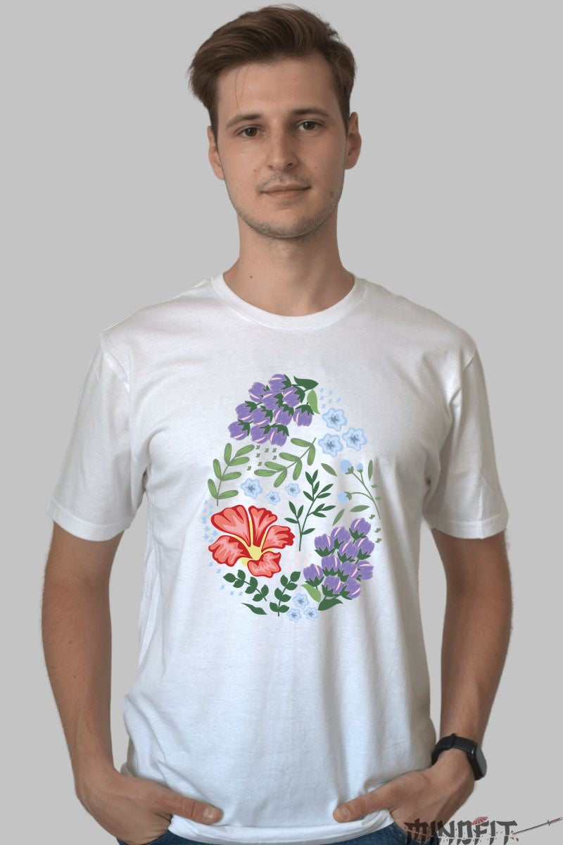 Tricou Floral - Armonie in Stil si Natura Barbat Alb