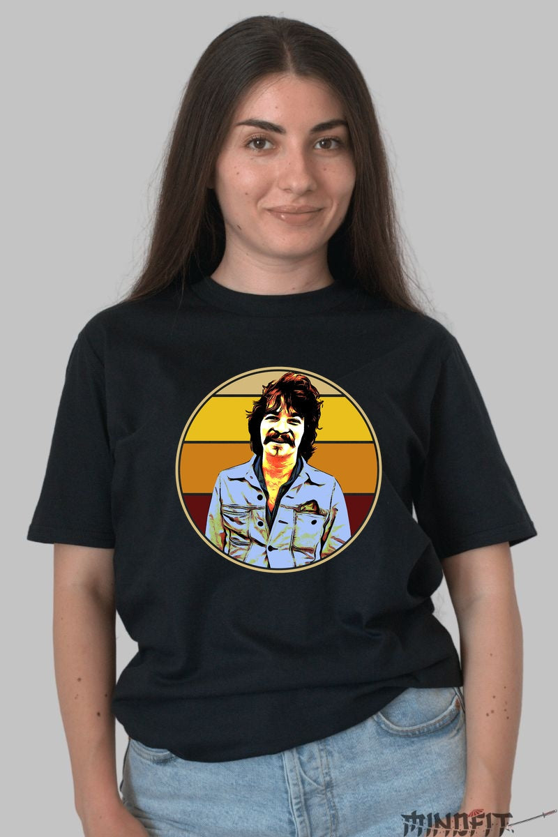 Tricou Folk Legend - Portret Retro Iconic dama negru