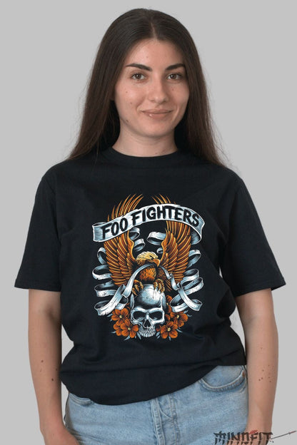 Tricou Foo Fighters - Skull & Eagle Edition dama negru