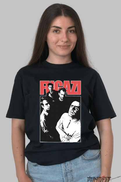 Tricou Fugazi - Atitudine Underground Alb-Negru dama negru