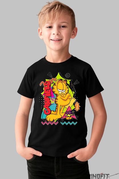 Tricou Garfield 90s - Cartoon Network Retro baiat negru