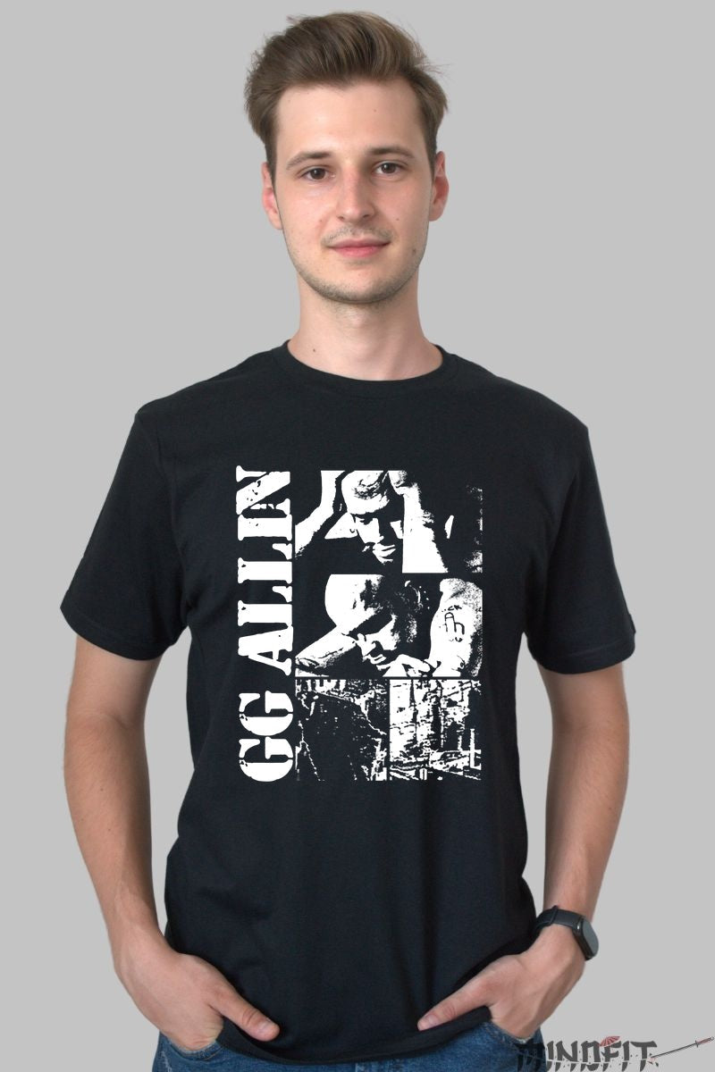 Tricou GG Allin - Punk Raw Energy barbat negru