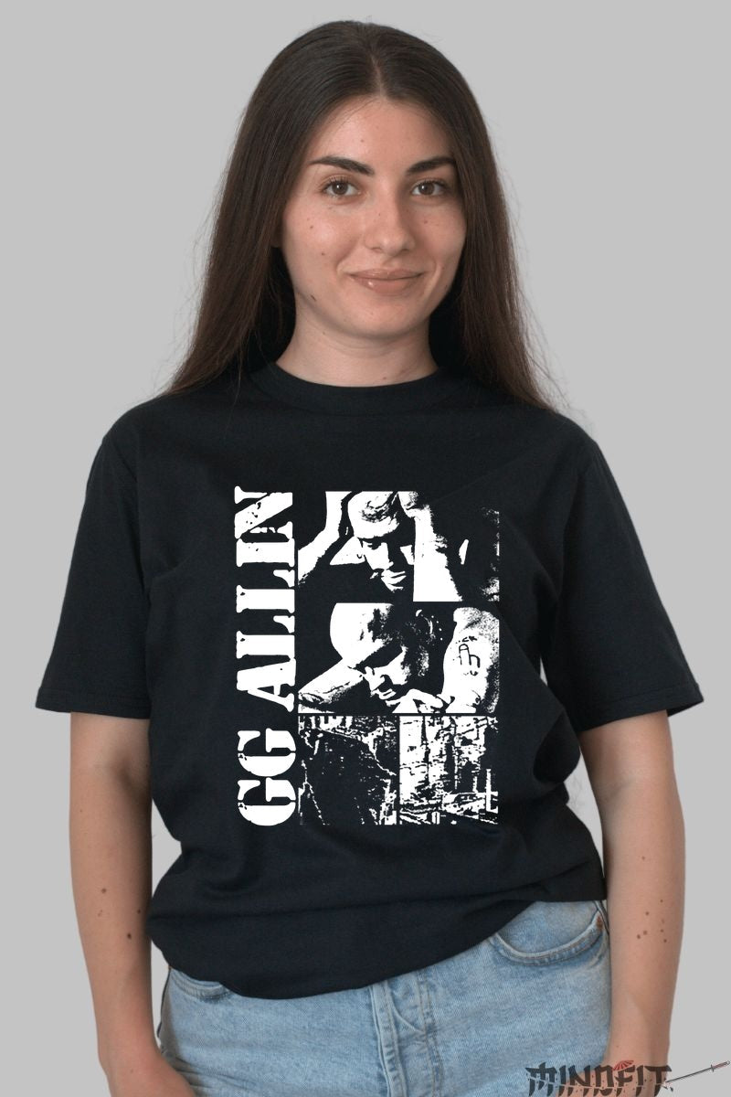 Tricou GG Allin - Punk Raw Energy dama negru