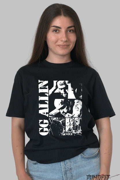 Tricou GG Allin - Punk Raw Energy dama negru