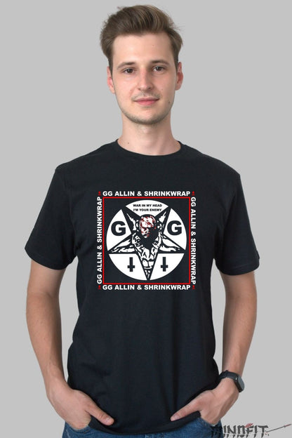 Tricou GG Allin & Shrinkwrap - War in My Head barbat negru