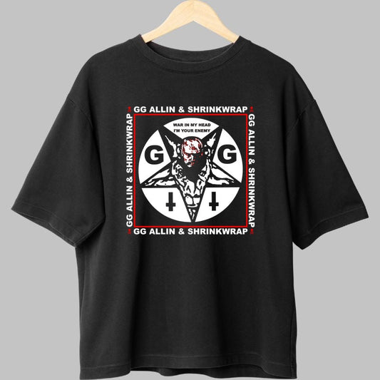 Tricou GG Allin & Shrinkwrap - War in My Head fata