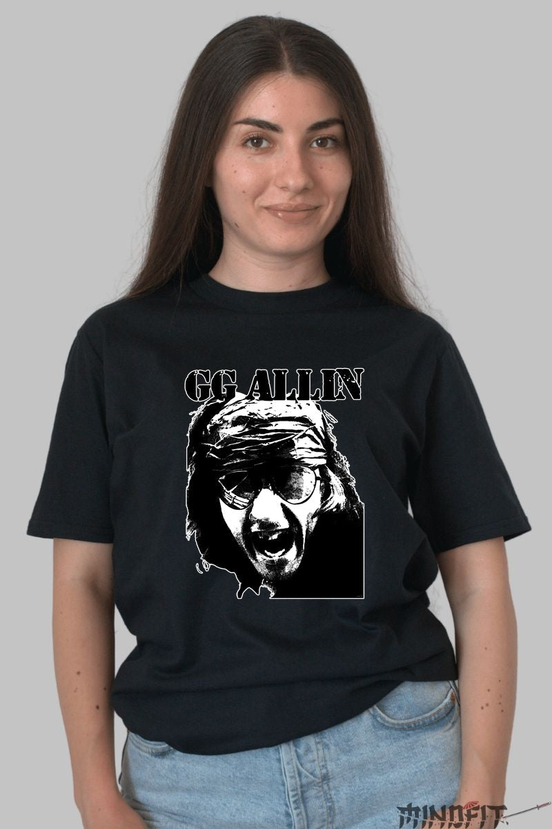 Tricou GG Allin - Spiritul rebel al punkului dama negru