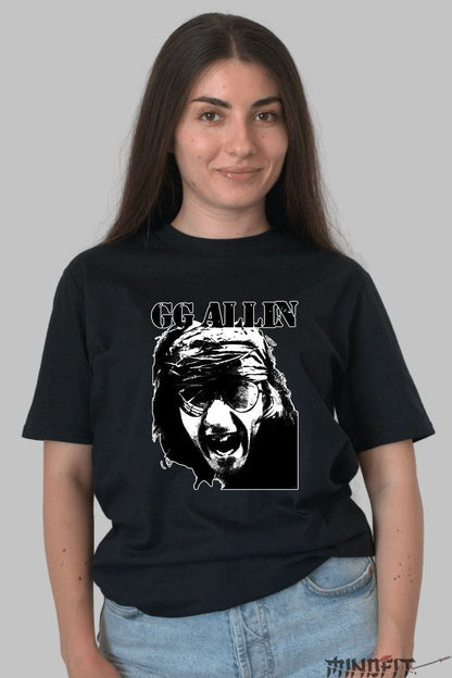 Tricou GG Allin - Spiritul rebel al punkului dama negru