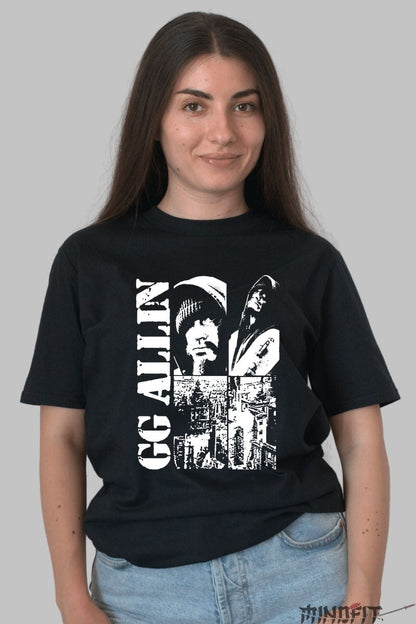 Tricou GG Allin - Underground Punk Energy dama negru