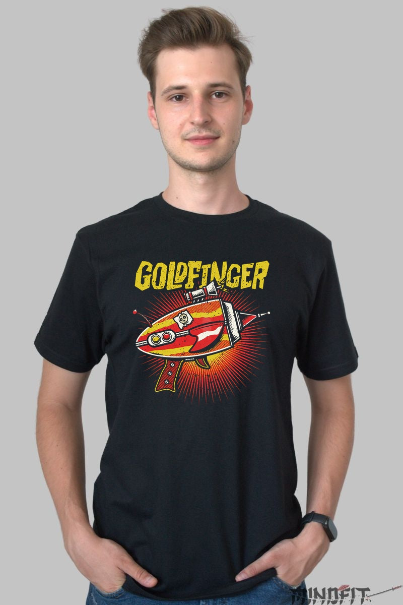 Tricou Goldfinger - Retro Blaster Punk barbat negru