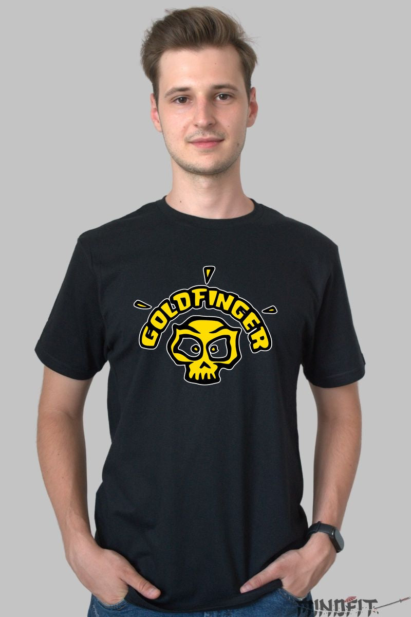 Tricou Goldfinger - Skull Punk Icon barbat negru
