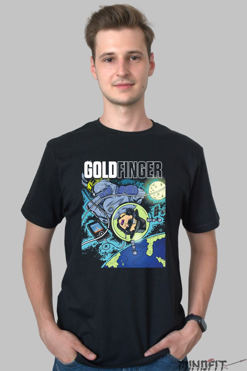 Tricou Goldfinger - Space Ska Adventure barbat negru