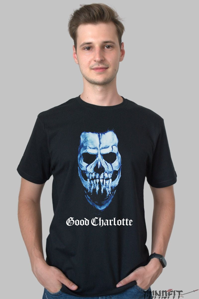Tricou Good Charlotte - Skull Blue Impact barbat negru