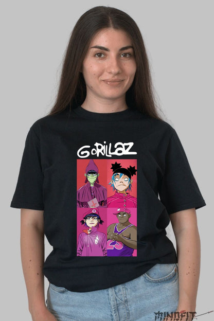 Tricou Gorillaz - Cartoon Legends Portrait dama negru