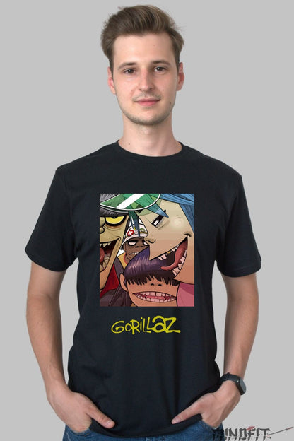 Tricou Gorillaz - Cartoon Vibe Iconic barbat negru