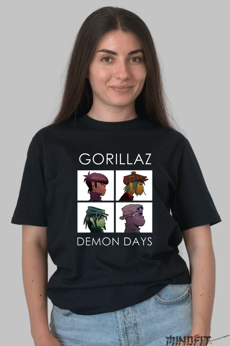 Tricou Gorillaz - Demon Days Iconic Look dama negru