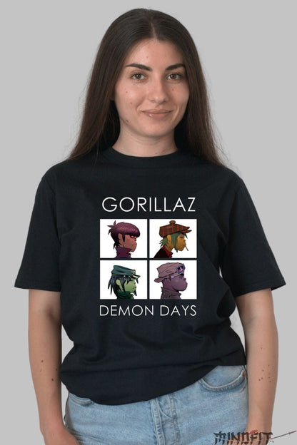 Tricou Gorillaz - Demon Days Iconic Look dama negru