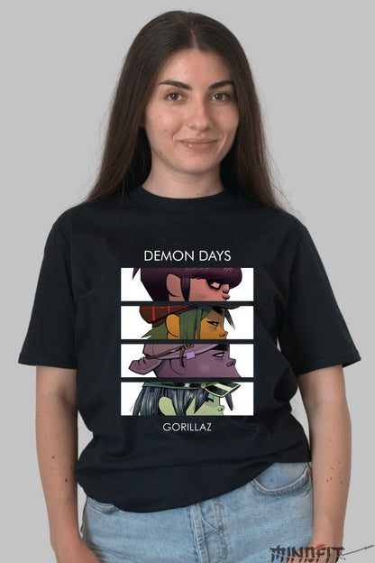 Tricou Gorillaz - Demon Days Tribute dama negru