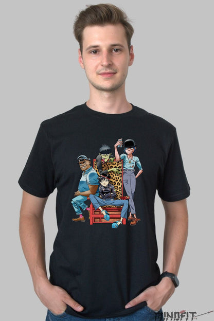 Tricou Gorillaz Squad - Arta urbana in stil animat barbat negru