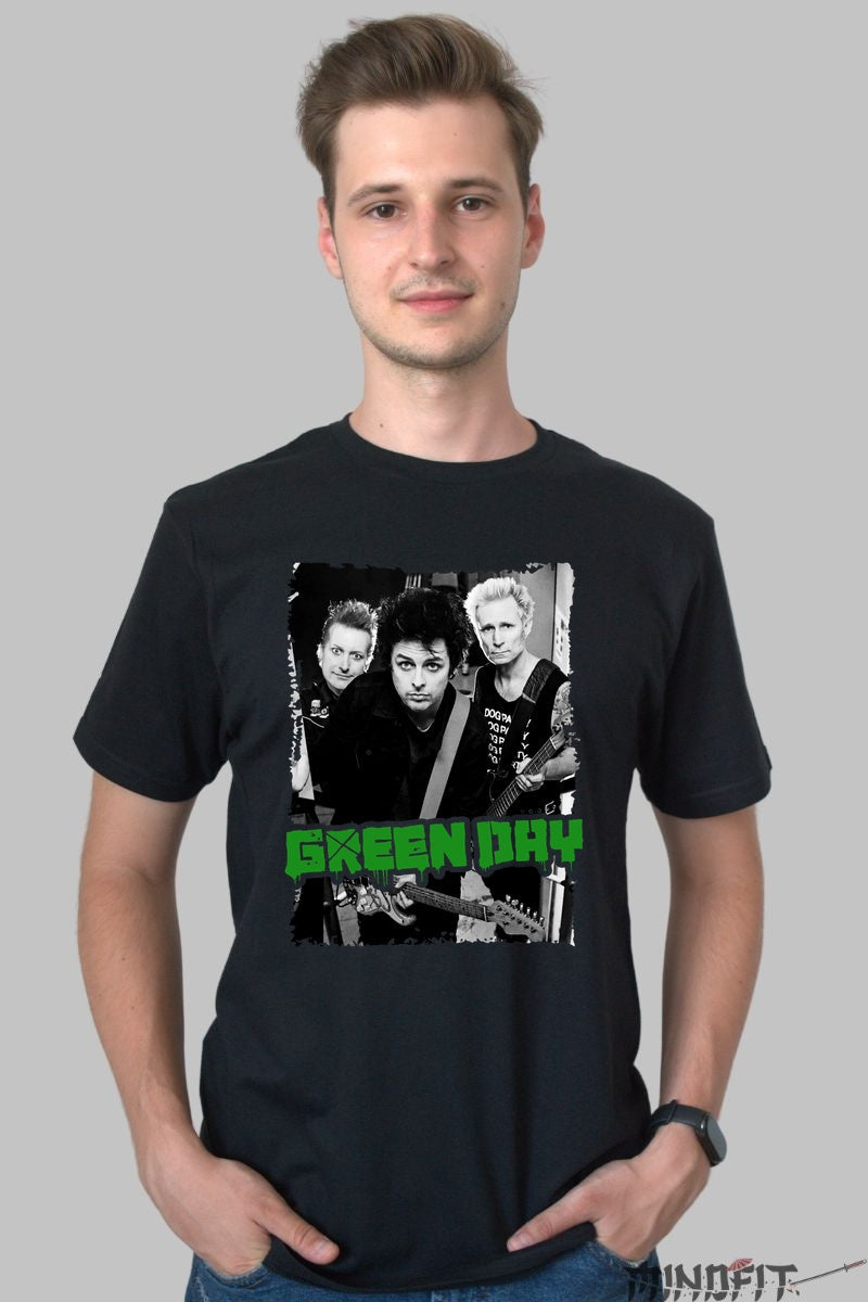 Tricou Green Day - Portret Punk Rock barbat negru