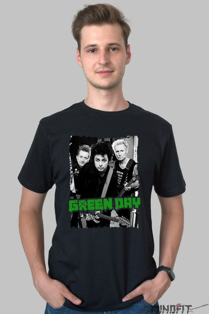 Tricou Green Day - Portret Punk Rock barbat negru