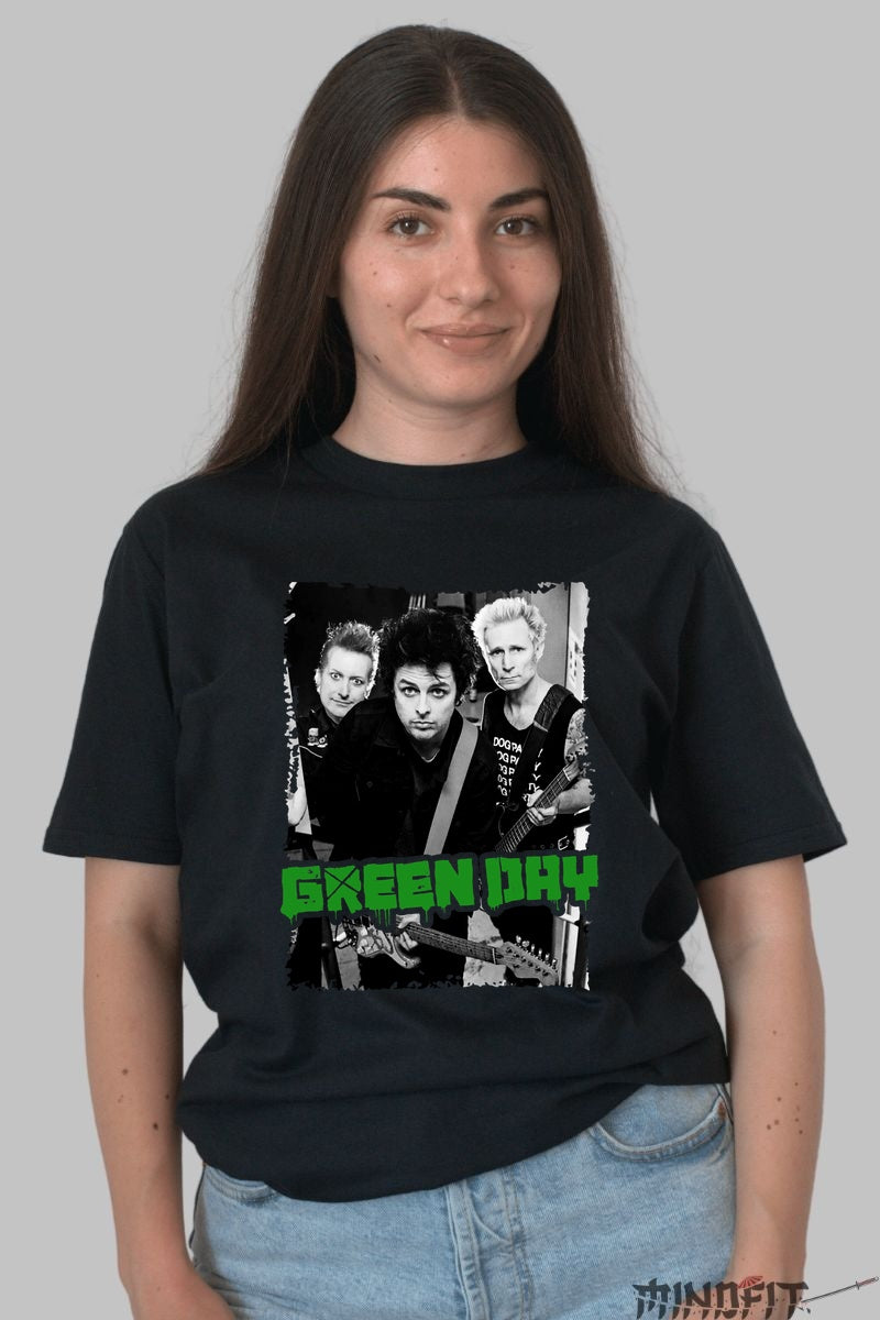 Tricou Green Day - Portret Punk Rock dama negru