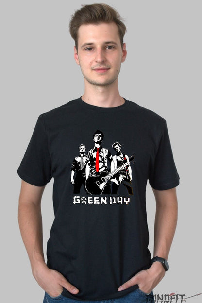 Tricou Green Day - Rebel Punk Portrait barbat negru