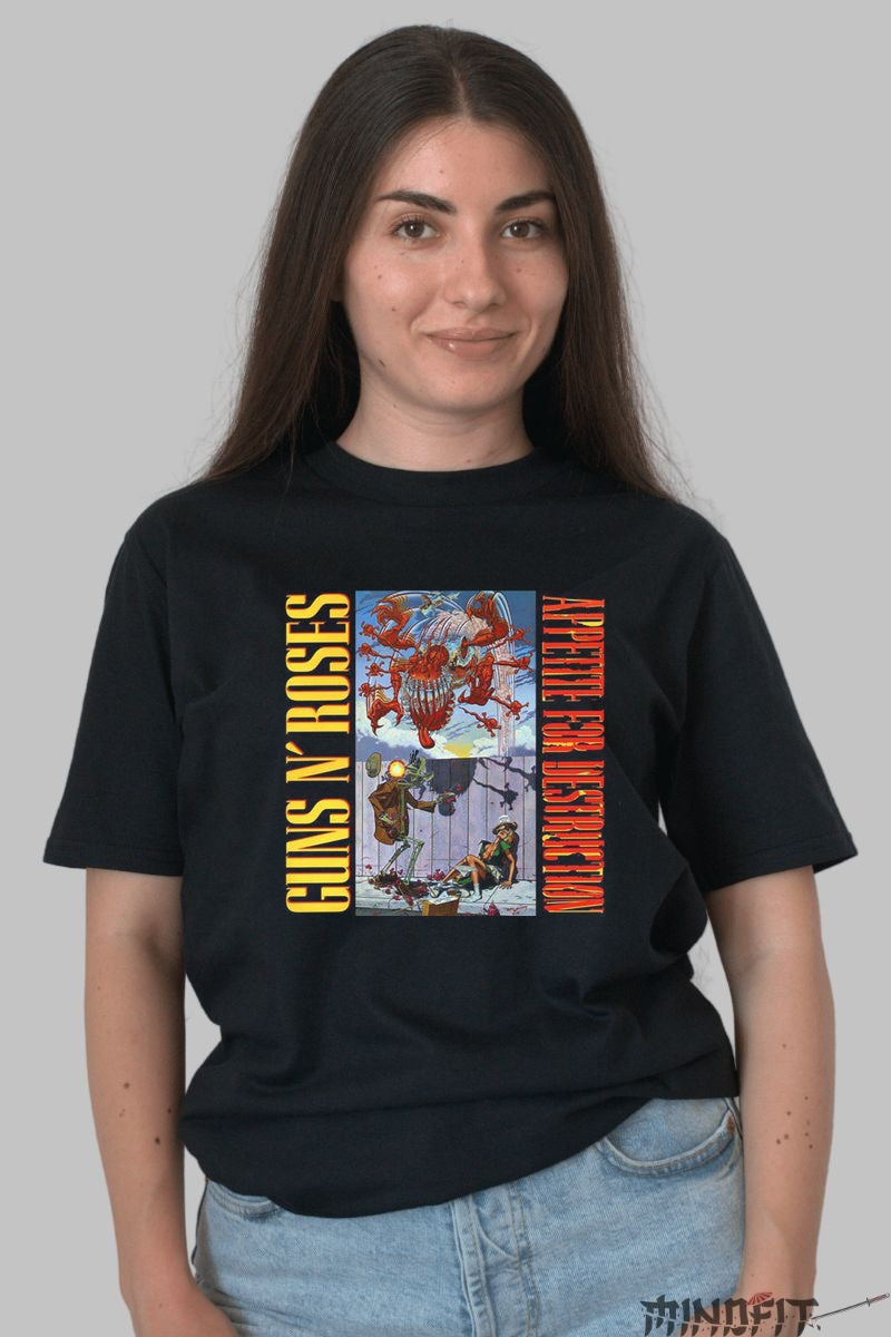 Tricou Guns N- Roses - Appetite for Destruction Art dama negru