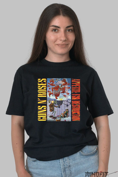 Tricou Guns N- Roses - Appetite for Destruction Art dama negru