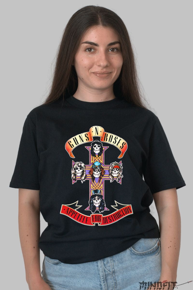 Tricou Guns N' Roses - Appetite for Destruction dama negru