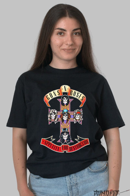 Tricou Guns N' Roses - Appetite for Destruction dama negru