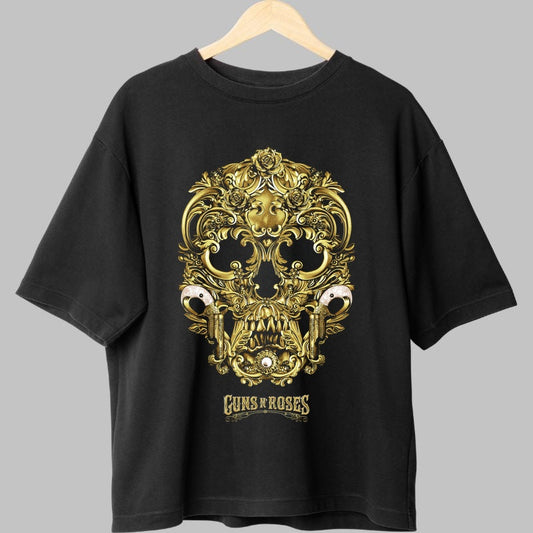 Tricou Guns N' Roses - Craniu Baroc Auriu fata