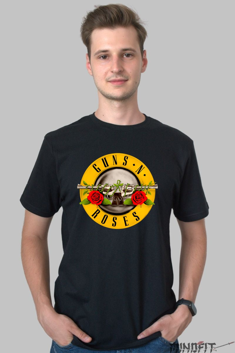 Tricou Guns N' Roses - Emblema Iconica Rock barbat negru