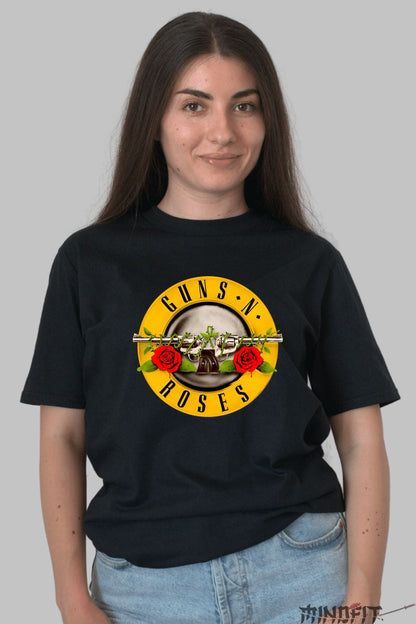 Tricou Guns N' Roses - Emblema Iconica Rock dama negru