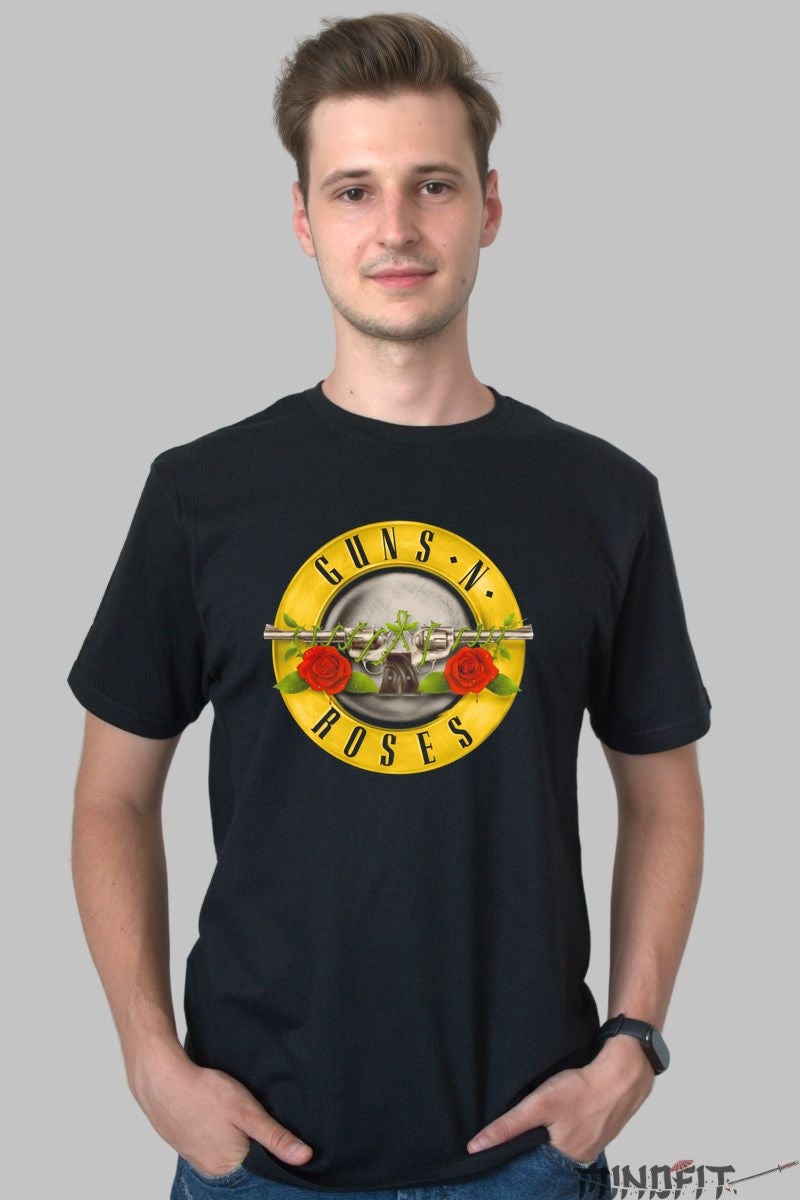 Tricou Guns N' Roses - Emblema Legendara Rock barbat negru