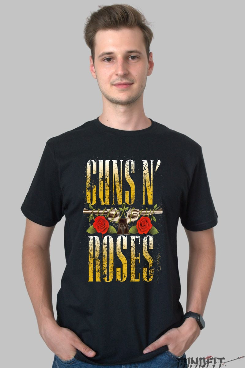 Tricou Guns N' Roses - Emblema Rock Exploziva barbat negru