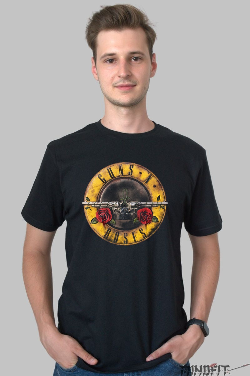 Tricou Guns N' Roses - Logo Legendar Hard Rock barbat negru