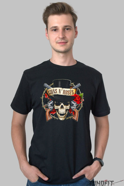 Tricou Guns N' Roses Rock - Skull & Roses Legacy barbat negru