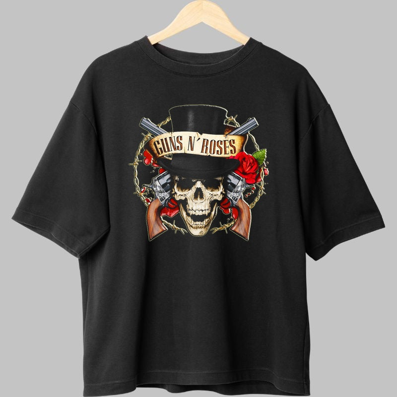Tricou Guns N' Roses Rock - Skull & Roses Legacy fata